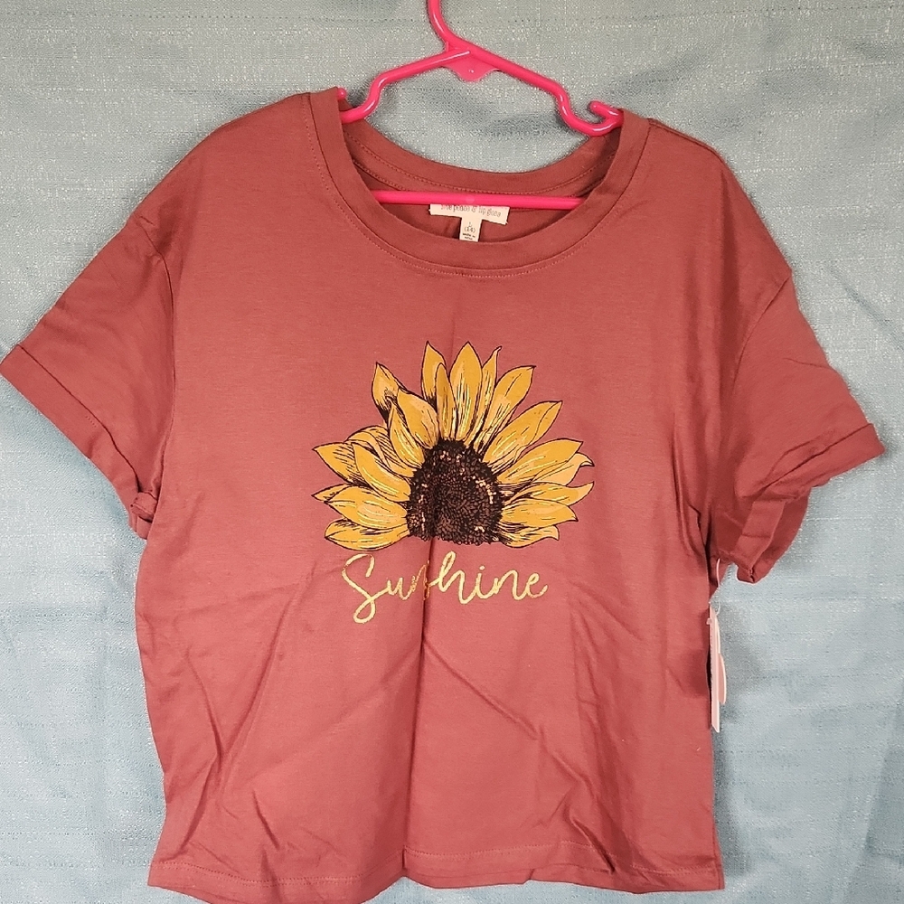Red Graphic Crop T-Shirt Short Sleeve